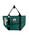 A Large upcycled green tote bag - Front View